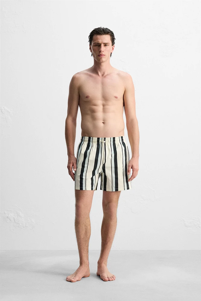 STRIPED MID-LENGTH SWIMSUIT