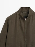 100% linen bomber jacket