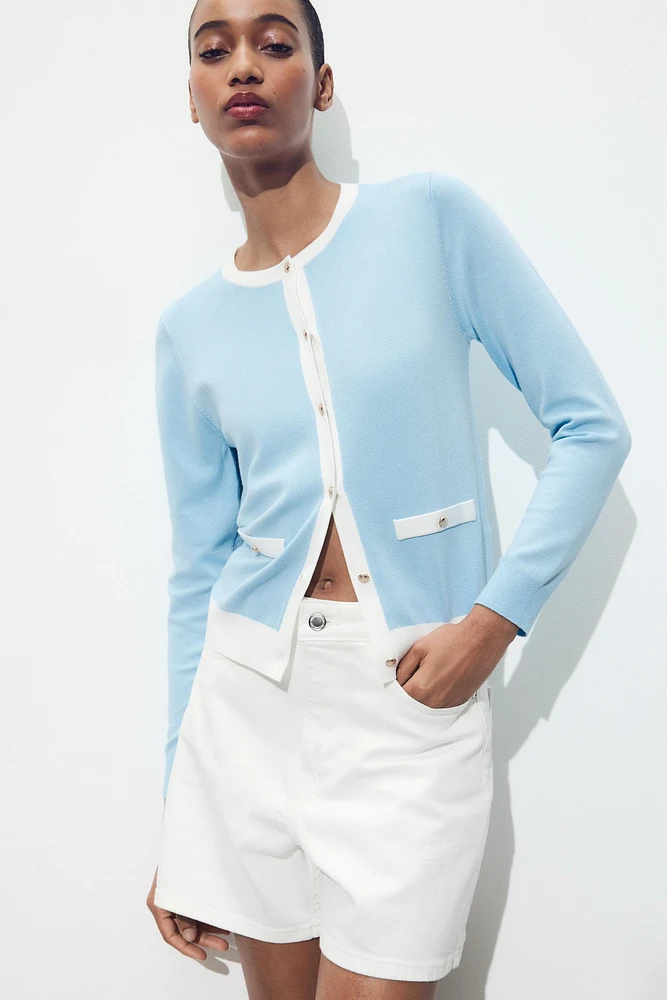 CONTRAST TRIM KNIT JACKET