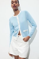 CONTRAST TRIM KNIT JACKET