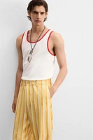 CONTRAST RIB TANK TOP