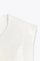SEQUIN KNIT PEPLUM TOP
