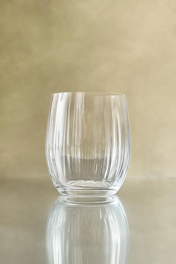 BOHEMIA CRYSTAL TUMBLER WITH LINES