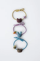 THREE-PACK OF ANIMAL HAIR TIES