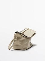 Sac flap craquelé en cuir nappa