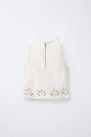 TOP EN DENIM BRODÉ