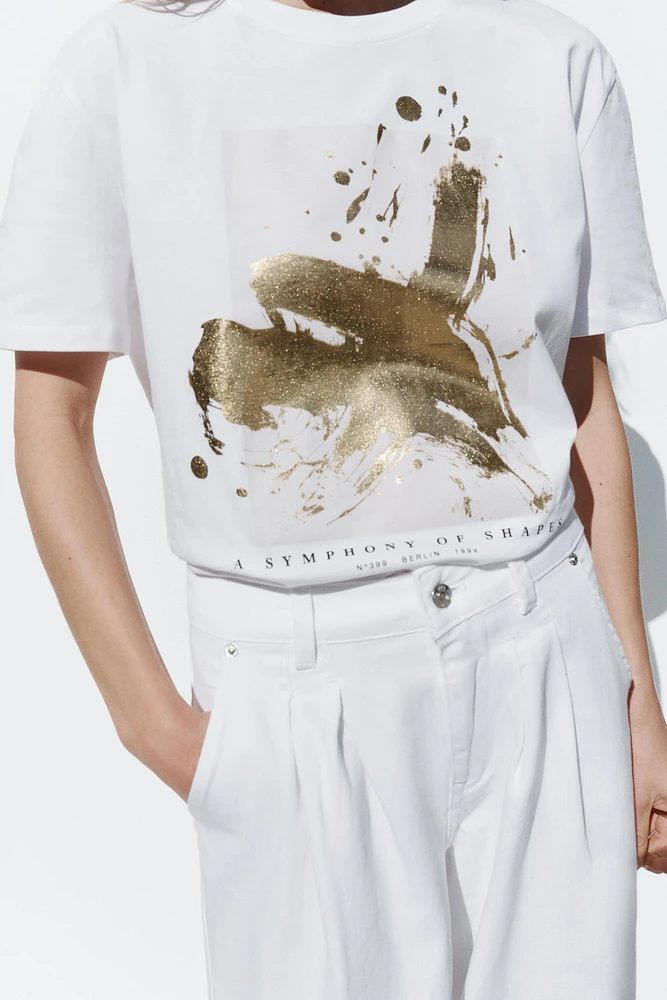 METALLIC GRAPHIC T-SHIRT