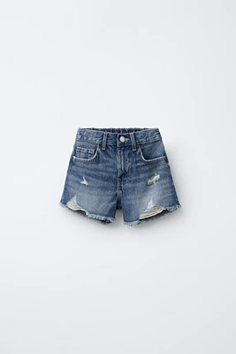 RIPPED DENIM SHORTS
