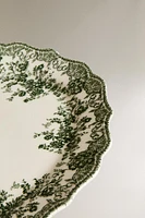 PLAT FAÏENCE IMPRIMÉ FLEURS