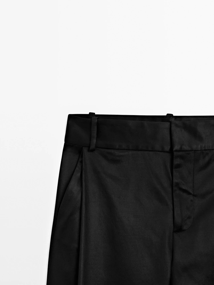 Straight-leg trousers with shiny detail - Studio