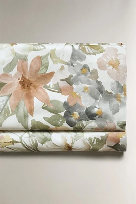 DRAP DE DESSUS SATIN IMPRIMÉ FLEUR