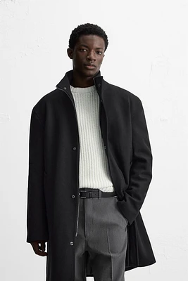 RELAXED FIT WOOL BLEND COAT