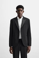 WOOL BLEND TUXEDO SUIT BLAZER