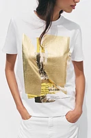 METALLIC PRINT T-SHIRT