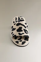 CHAUSSONS À BOUT OUVERT ÉPONGE ANIMAL PRINT