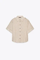 METALLIC THREAD STRIPED SHIRT