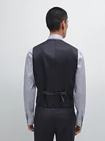Gilet de costume uni 100 % laine