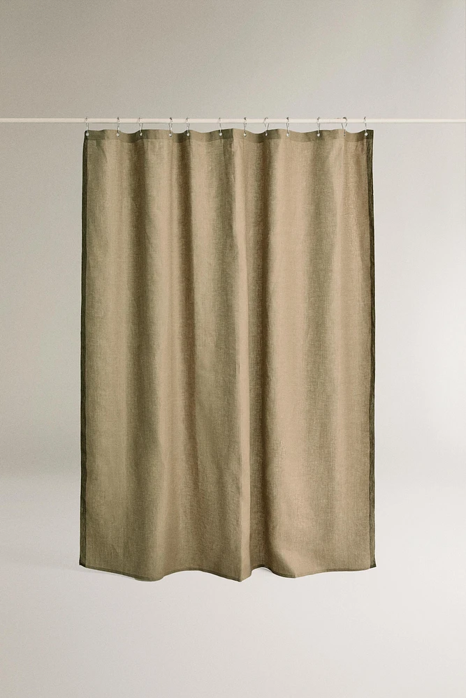 STRIPED LINEN SHOWER CURTAIN