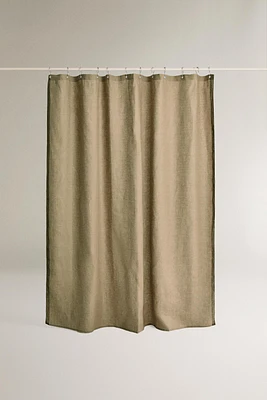 STRIPED LINEN SHOWER CURTAIN