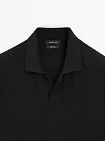 Polo manches courtes en maille texturée