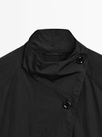 Flowing water-repellent fabric trench coat