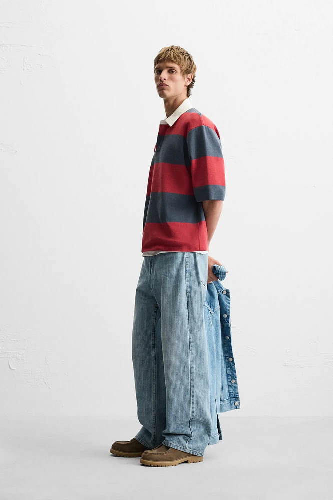 STRIPED KNIT POLO