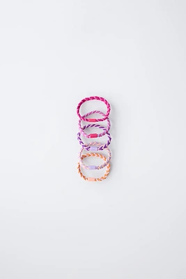FIVE-PACK OF BRAIDED HAIR TIES