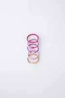 FIVE-PACK OF BRAIDED HAIR TIES