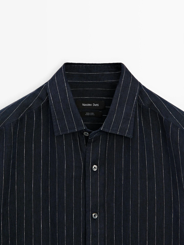 100% linen pinstripe shirt