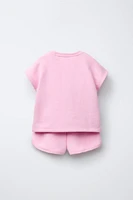 PLAIN MEDIUM WEIGHT T-SHIRT AND BERMUDA SET