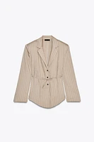 BLAZER RAYURES CEINTURE FINE