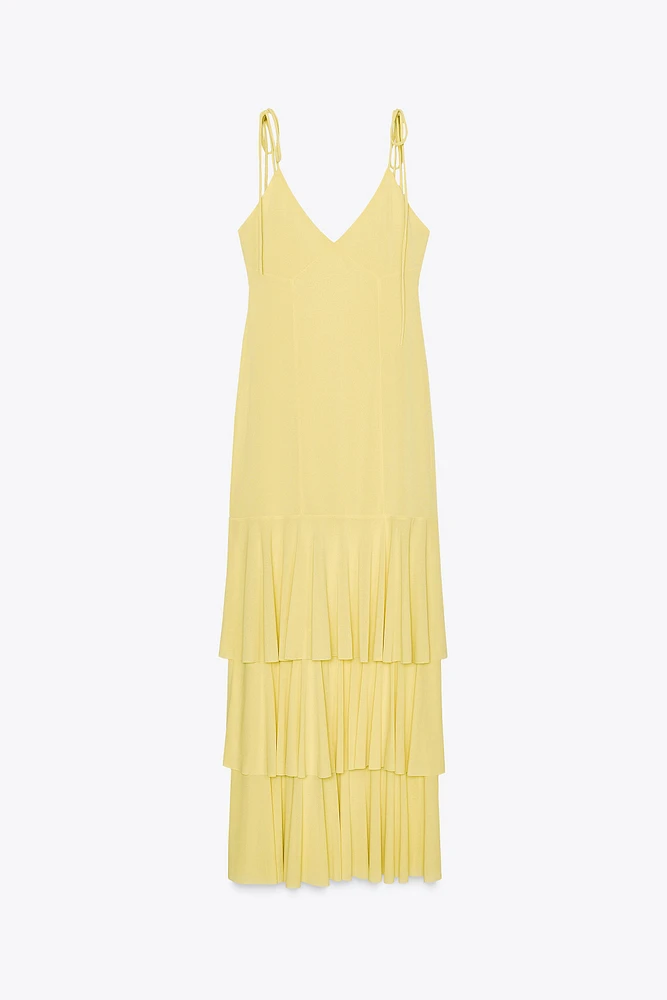 ROBE MIDI À VOLANTS