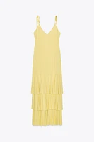 ROBE MIDI À VOLANTS