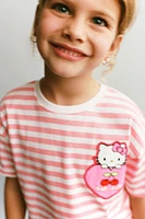 T-SHIRT PIÈCES ET IMPRIMÉ RAYURES HELLO KITTY © SANRIO