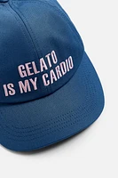 EMBROIDERED TEXT CAP