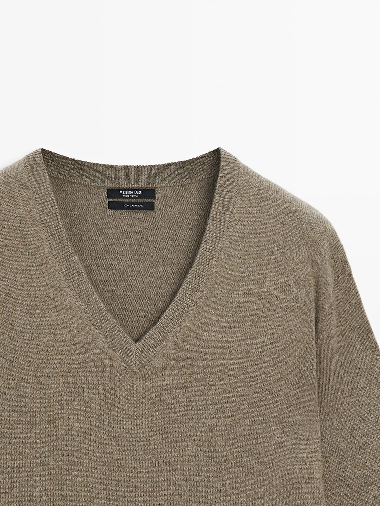 Pull en maille 100 % cachemire à col V