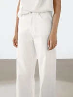 Wide straight fit denim trousers