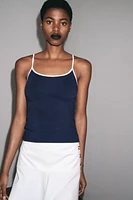 CONTRAST PIPING T-SHIRT