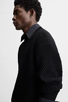 STRUCTURED OPENWORK SWEATER