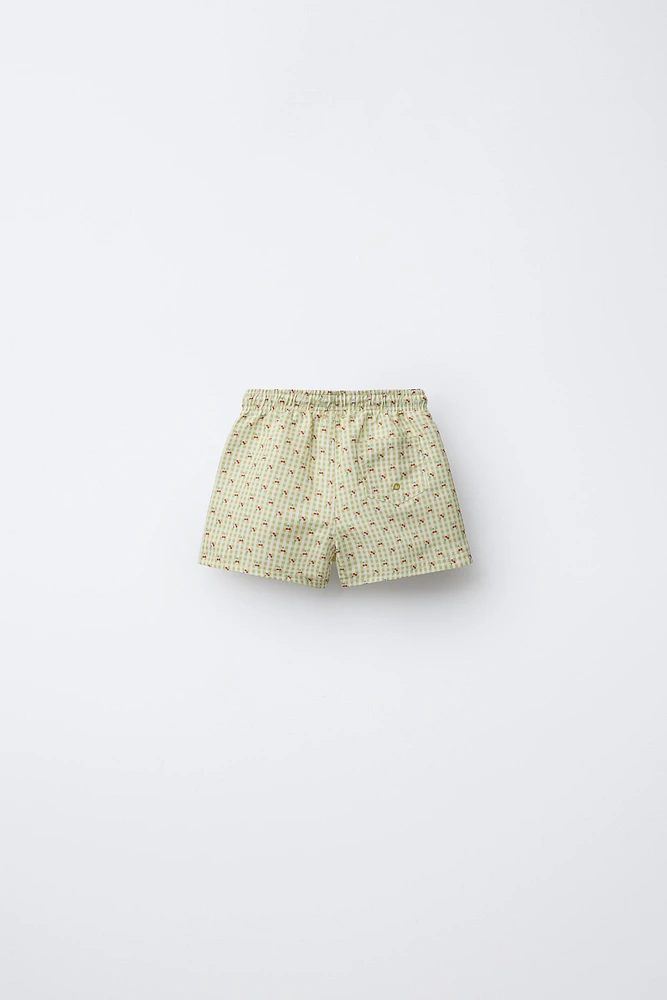 2-6 YEARS/ CHERRY SWIM SHORTS