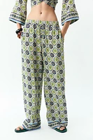 PRINTED WIDE LEG PANTS