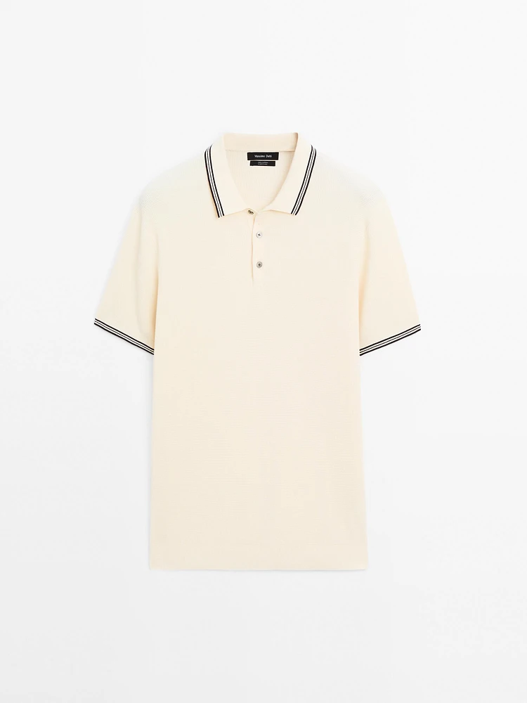 100% cotton knit polo shirt