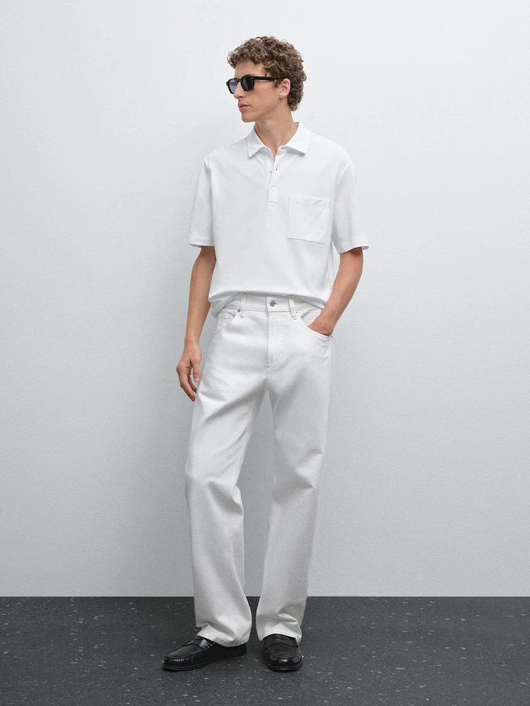Polo texturé piqué 100 % coton