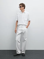 Polo texturé piqué 100 % coton