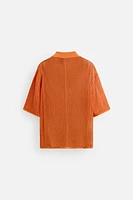 OPENWORK KNIT POLO SHIRT