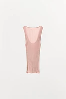 100% SILK RIBBED TOP