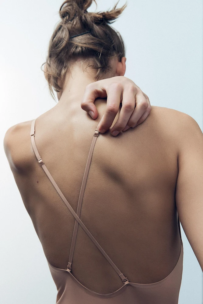 POLYAMIDE CROSS-BACK STRAPPY BODYSUIT