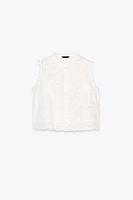 EMBROIDERED EYELET TOP