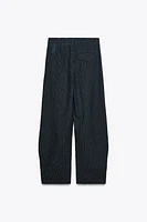 PANTALON BALLON RAYÉ EN LIN ZW COLLECTION