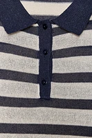 STRIPED KNIT POLO SHIRT